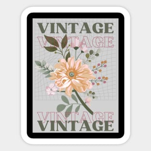 Daisies Minimalist Flora Vintage Since Positive Art Sticker